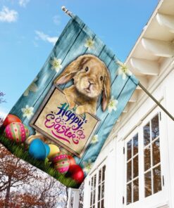 happy easter bunny eggs flag 1168