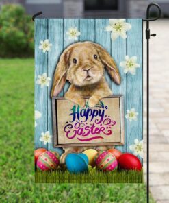 happy easter bunny eggs flag 2013