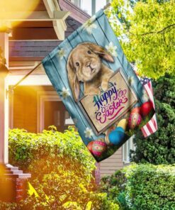 happy easter bunny eggs flag 3910