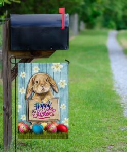 happy easter bunny eggs flag 4978