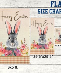 happy easter bunny rabbit flag tqn1025f 8695