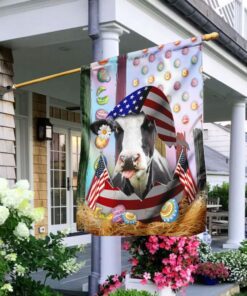 Happy Easter Cow American Flag