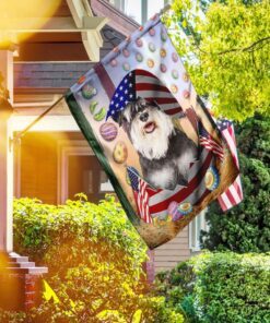 happy easter miniature schnauzer american flag 1415