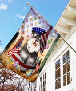 happy easter miniature schnauzer american flag 3910