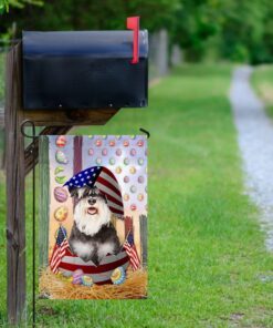 happy easter miniature schnauzer american flag 7016