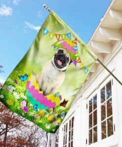 happy easter pug egg flag 2810