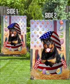 happy easter rottweiler american flag 2851