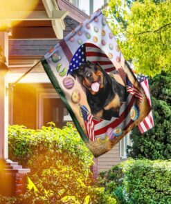 happy easter rottweiler american flag 7910