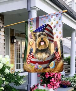 Happy Easter Yorkshire Terrier American Flag