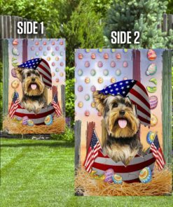 happy easter yorkshire terrier american flag 5933