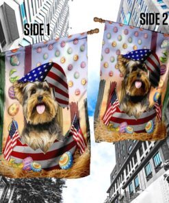 happy easter yorkshire terrier american flag 7460