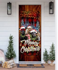 Happy Family Cow Mooey Christmas Door Cover