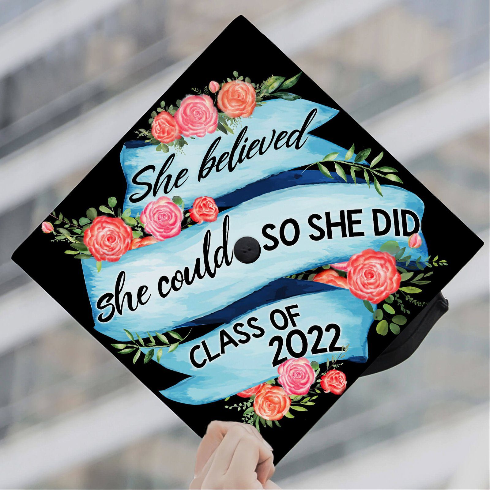 Happy Graduation. Class Of 2022, Made For Greatness Graduation Cap TPT91GC