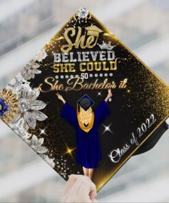 Happy Graduation Girl, Class Of 2022, She Bachelor It Graduation Cap TPT31GCv1