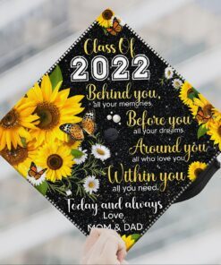 Happy Graduation Girl From Mom And Dad, Class Of 2022 Graduation Cap TPT38GC