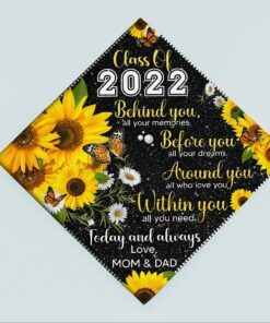 happy graduation girl from mom and dad, class of 2022 graduation cap tpt38gc 6545