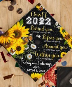 happy graduation girl from mom and dad, class of 2022 graduation cap tpt38gc 7919