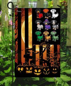 happy halloween. dachshund flag 4302
