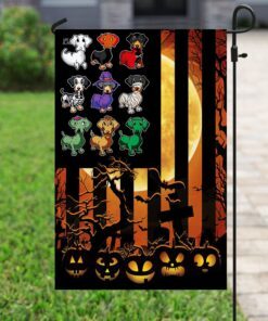 happy halloween. dachshund flag 6257