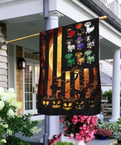 happy halloween. dachshund flag 6522