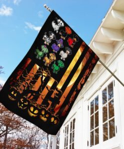 happy halloween. dachshund flag 6544