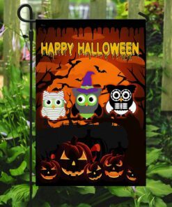 happy halloween owls flag 2128