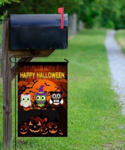 happy halloween owls flag 2524
