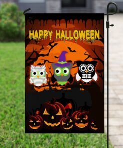 happy halloween owls flag 2768
