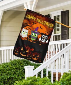 happy halloween owls flag 4585