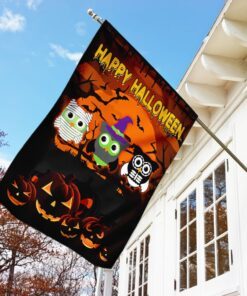 happy halloween owls flag 5749
