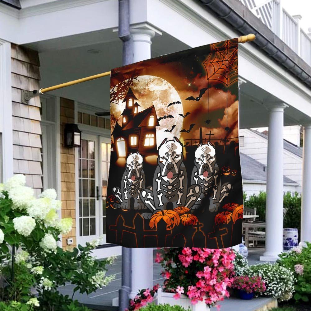 Happy Halloween Pitbull Costume Flag