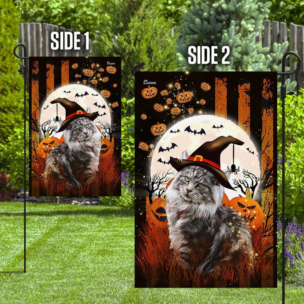Happy Halloween Witch's Cat Flagwix™ Halloween Maine Coon Cat Flag - Image 8