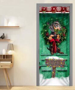 happy holiday dachshund door cover 1909