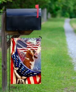 happy independence day basset hound flag 4104