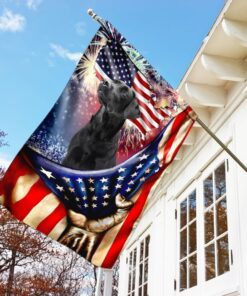 happy independence day black labrador retriever flag 1115