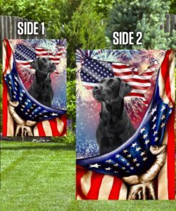 happy independence day black labrador retriever flag 1990