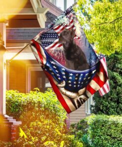 Happy Independence Day Chocolate Labrador Retriever Flag
