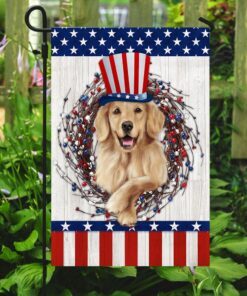 happy independence day golden retriever flag 3895