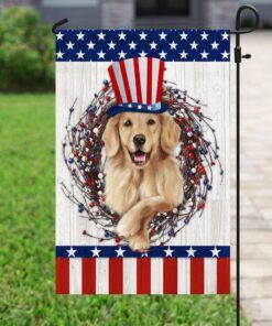 happy independence day golden retriever flag 6281