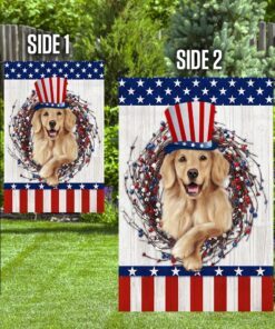 happy independence day golden retriever flag 6678