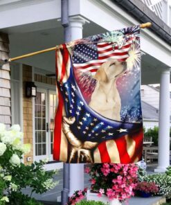 Happy Independence Day Labrador Retriever Flag