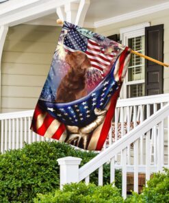 happy independence day red fox labrador retriever flag 2883