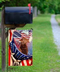 happy independence day red fox labrador retriever flag 3178