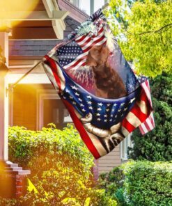happy independence day red fox labrador retriever flag 4439