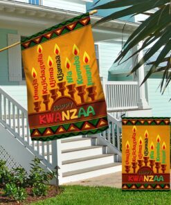 happy kwanzaa african american harvest festival flag mln795f 4307
