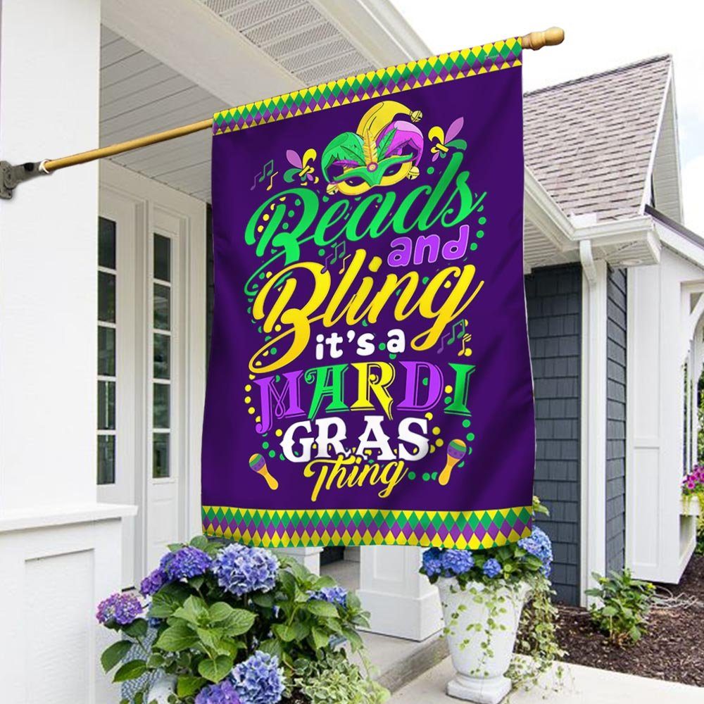 Happy Mardi Gras Flag Beads And Bling It's A Mardi Gras Thing TQN827F