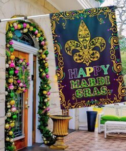 Happy Mardi Gras Flag BNN733F
