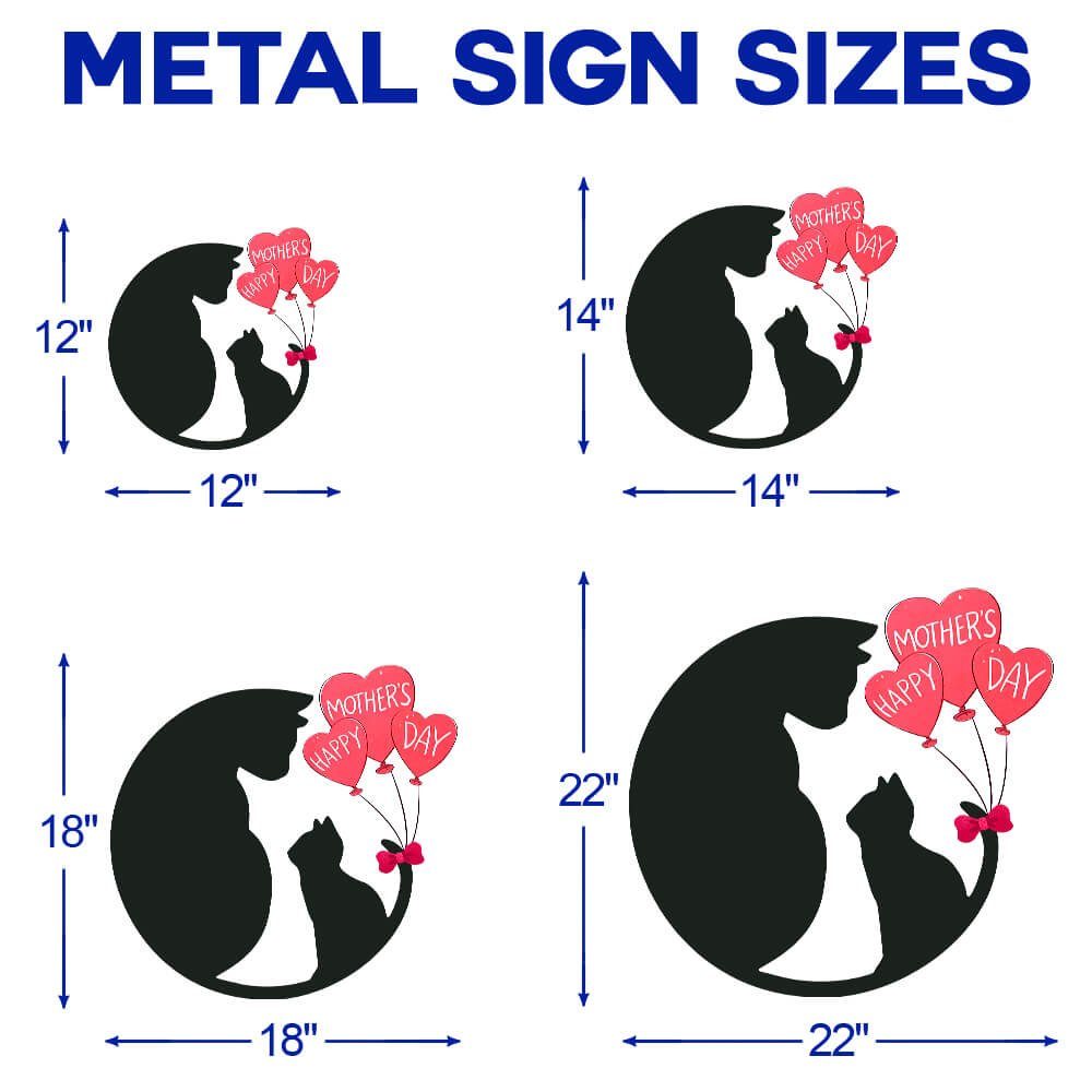Happy Mother's Day Hanging Metal Sign Black Cat Family NNT496MS - Image 6