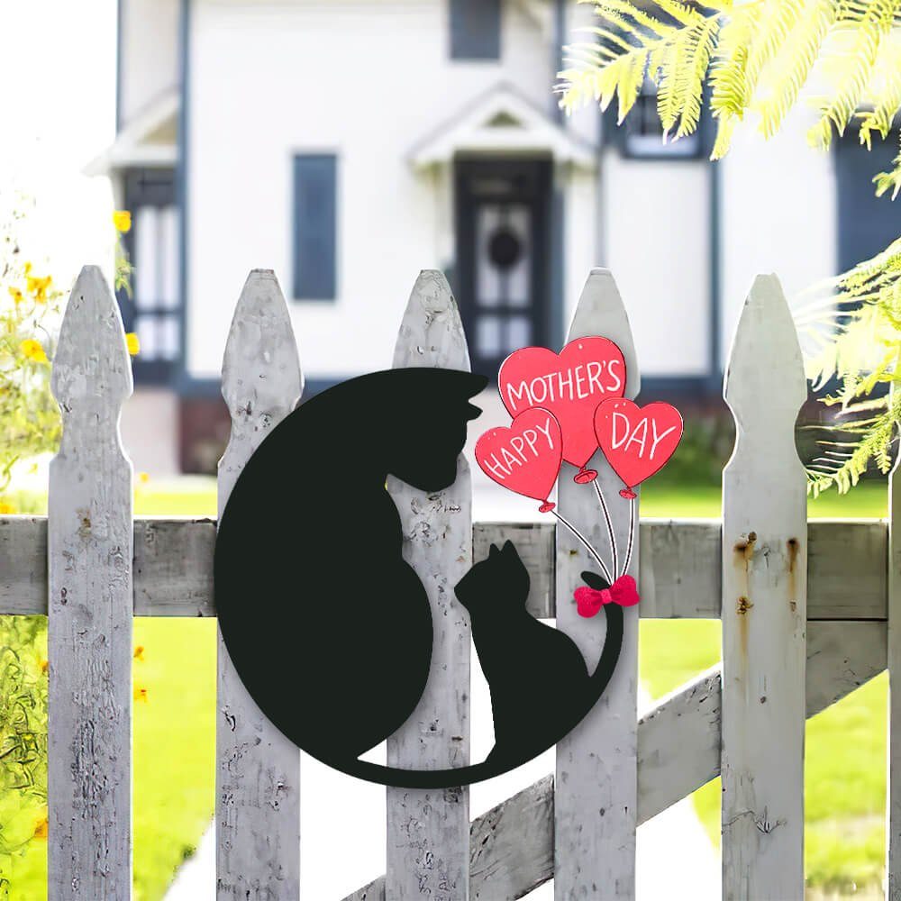 Happy Mother's Day Hanging Metal Sign Black Cat Family NNT496MS - Image 5
