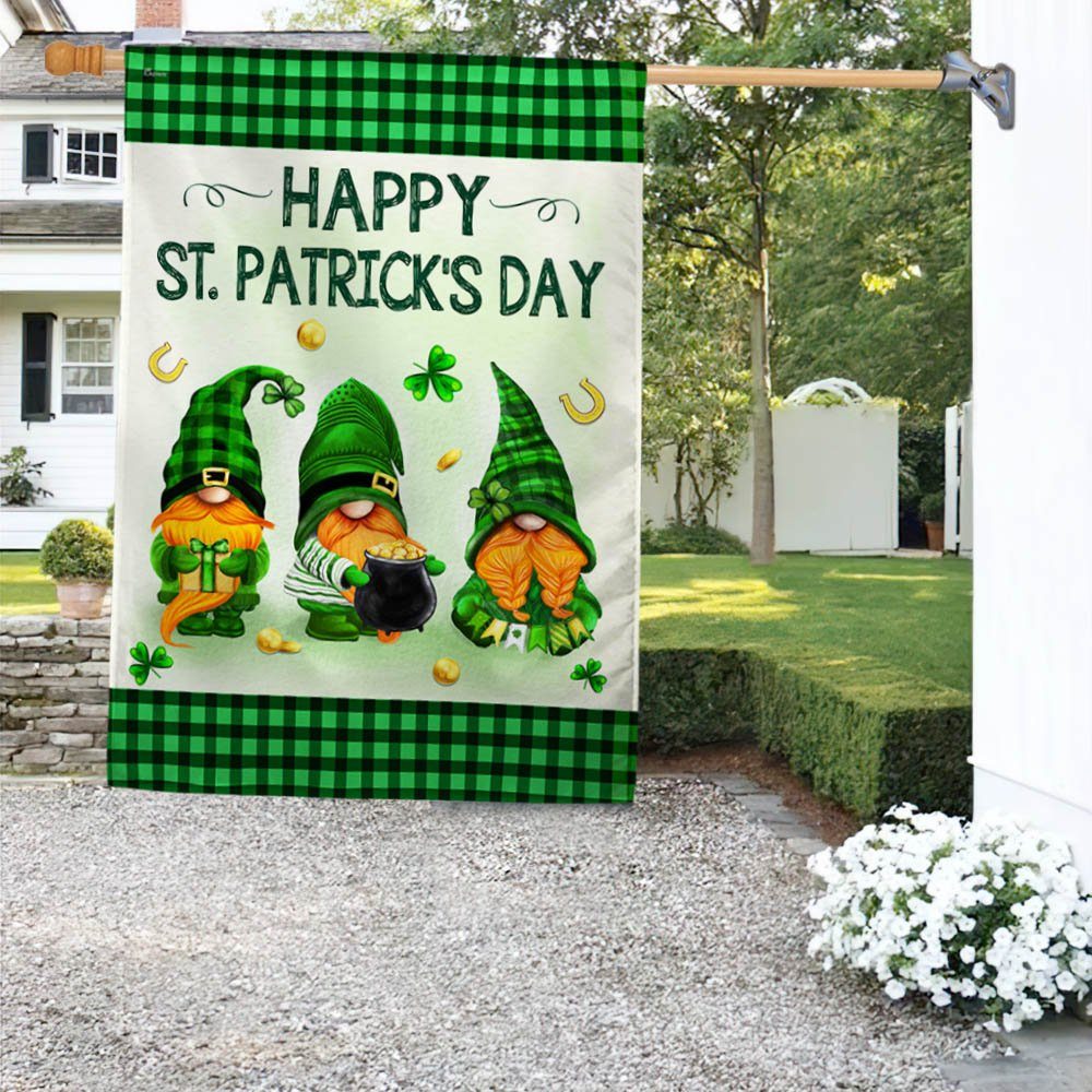 Happy Patrick's Day Gnomes Flag TQN909F